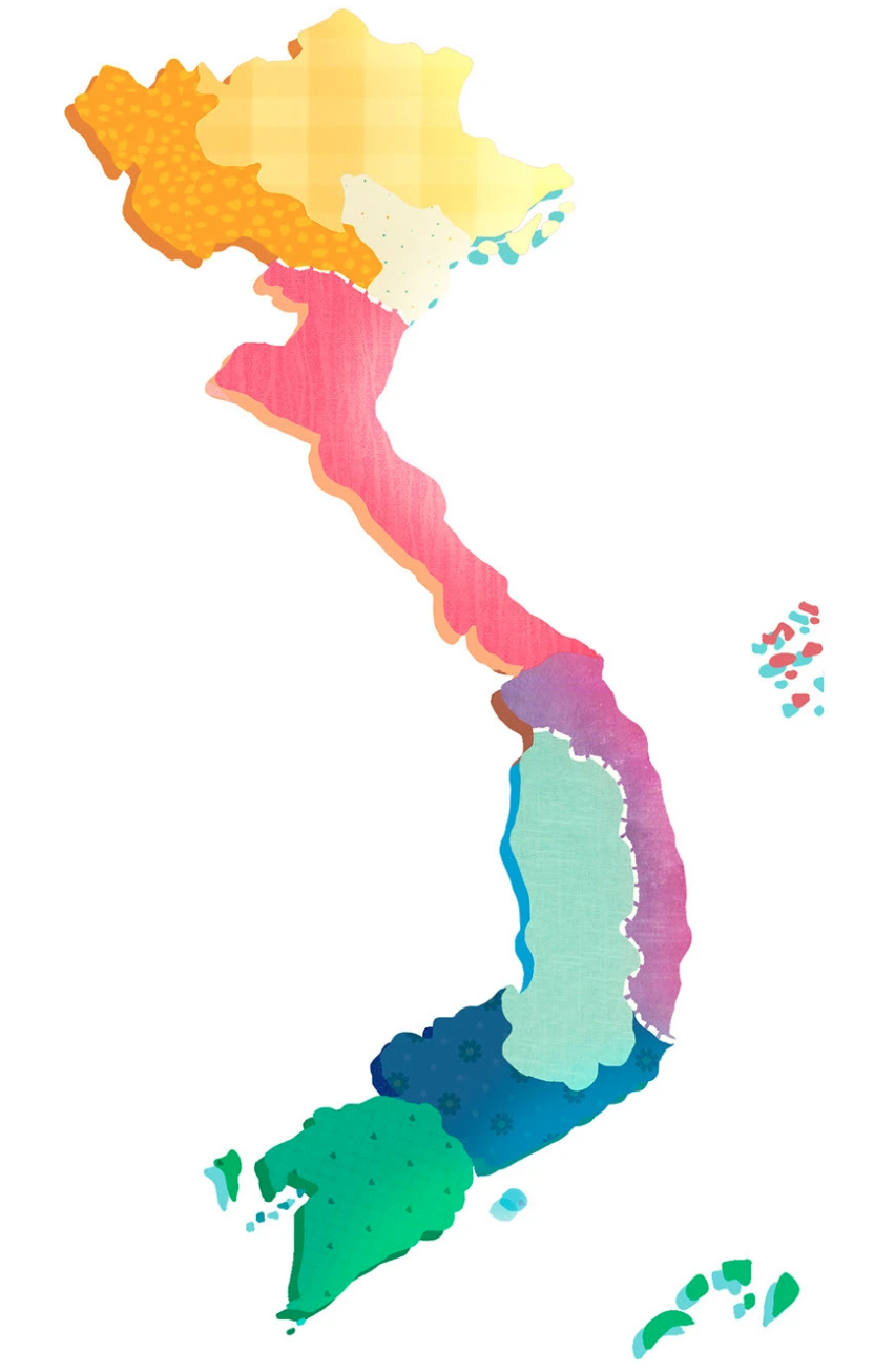 Colorful Vietnam Map
