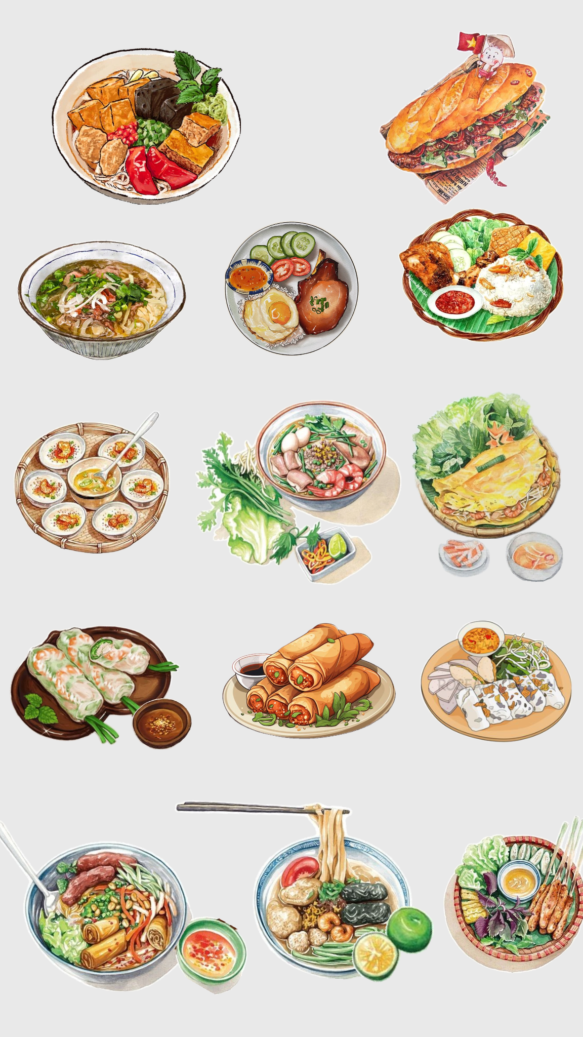 Vietnamese food dishes
